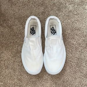 White slip on vans